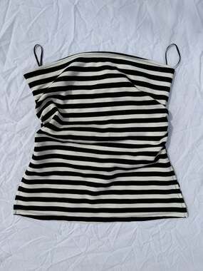 Blenca Young Contemporary Striped Shirred Knit Tube Top